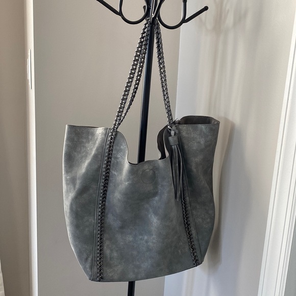 Charming Charlie Handbags - CHARMING CHARLIE GRAY CRUSHED SUEDE HOBO 👛